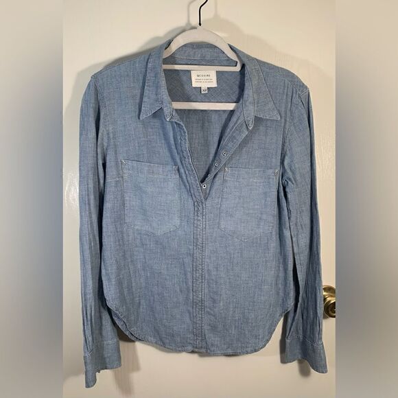 McGuire EUC denim v-neck long sleeve shirt Size XS - Picture 1 of 6